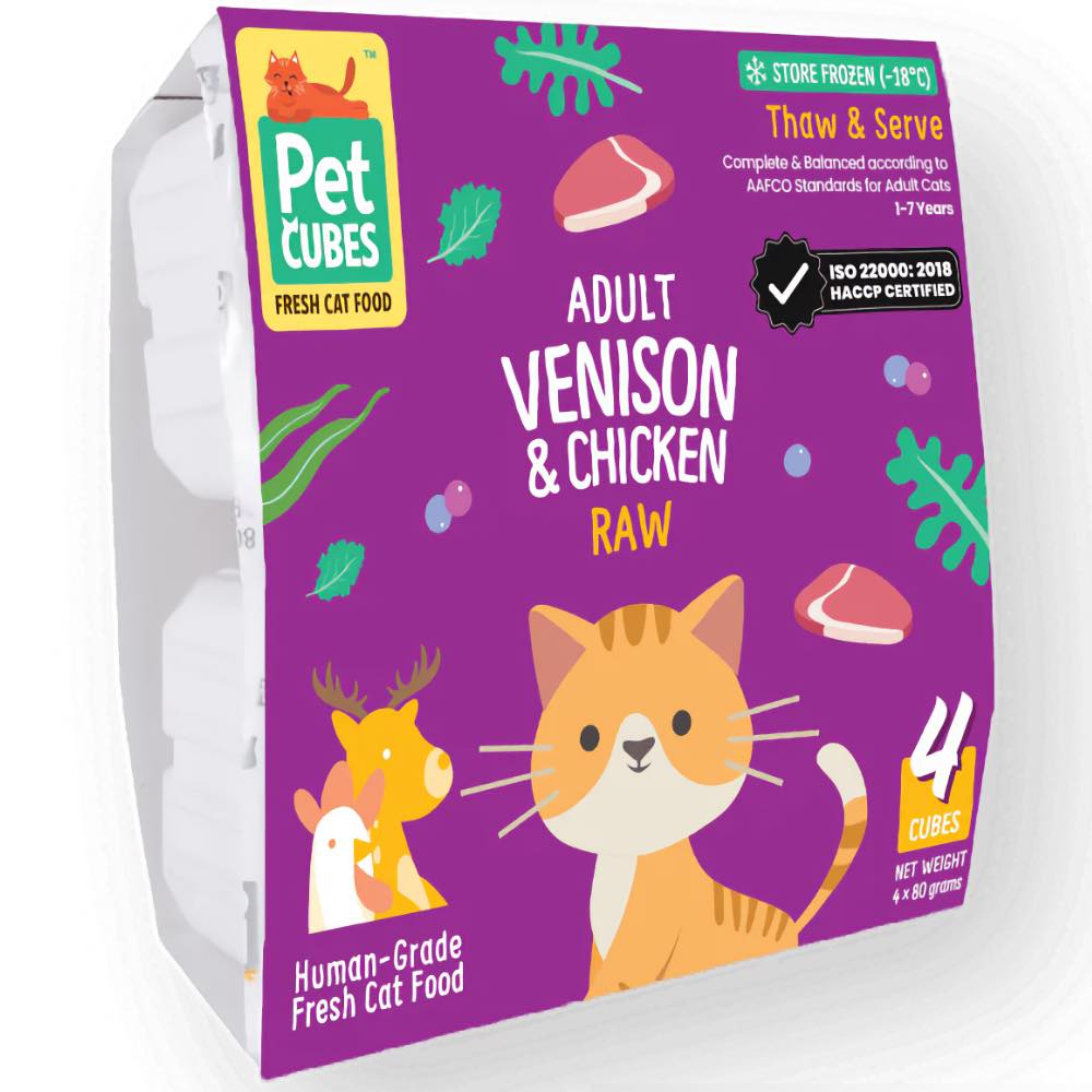 PetCubes Raw Venison & Chicken Frozen Cat Food 1.28kg