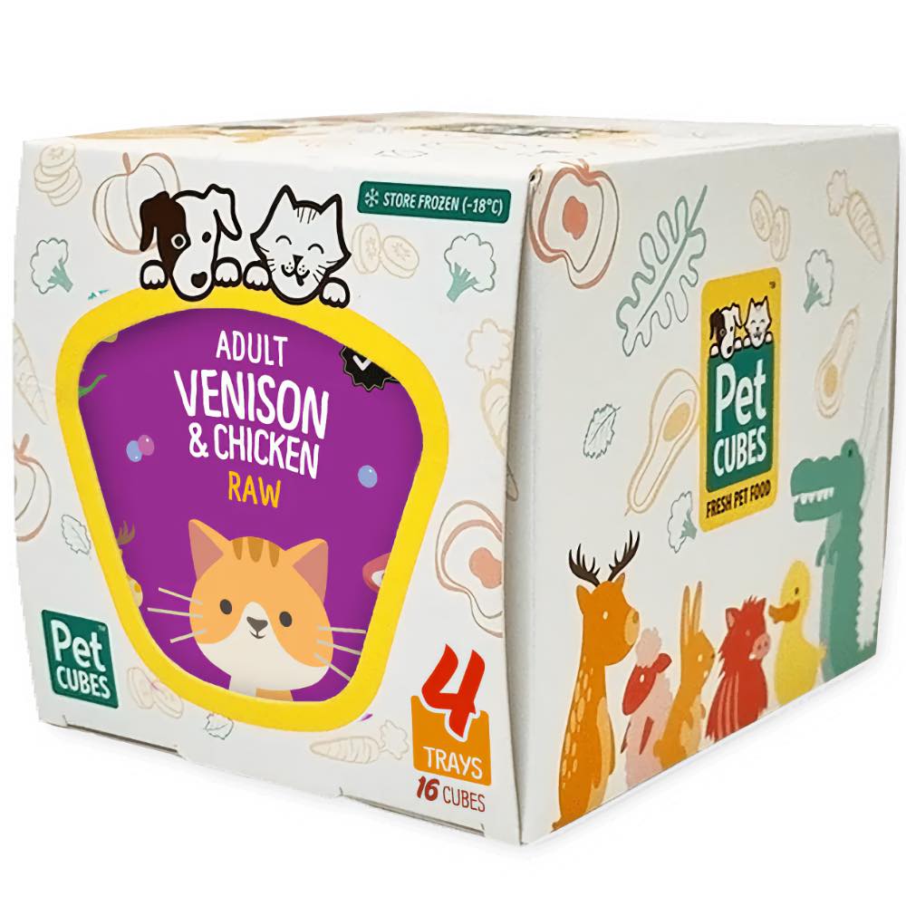 PetCubes Raw Venison & Chicken Frozen Cat Food 1.28kg