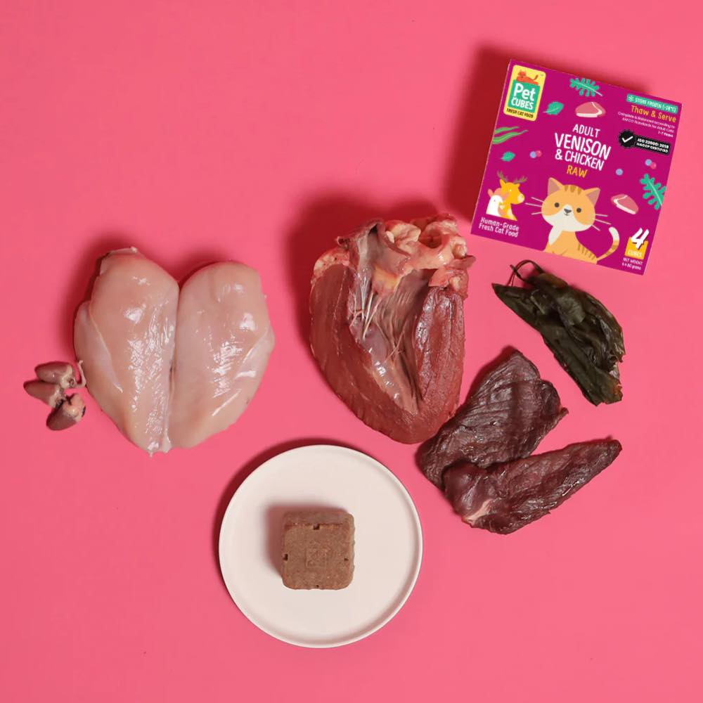 PetCubes Raw Venison & Chicken Frozen Cat Food 1.28kg