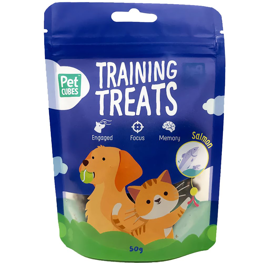 PetCubes Salmon Air Dried Training Treats For Cats & Dogs 50g