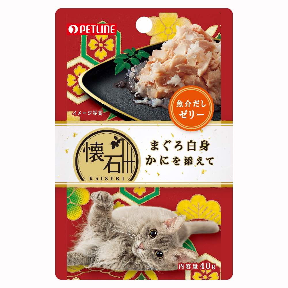 Petline Kaiseki Pouch Maguro White Meat with Crab in Jelly Pouch Cat Food 40g x 12