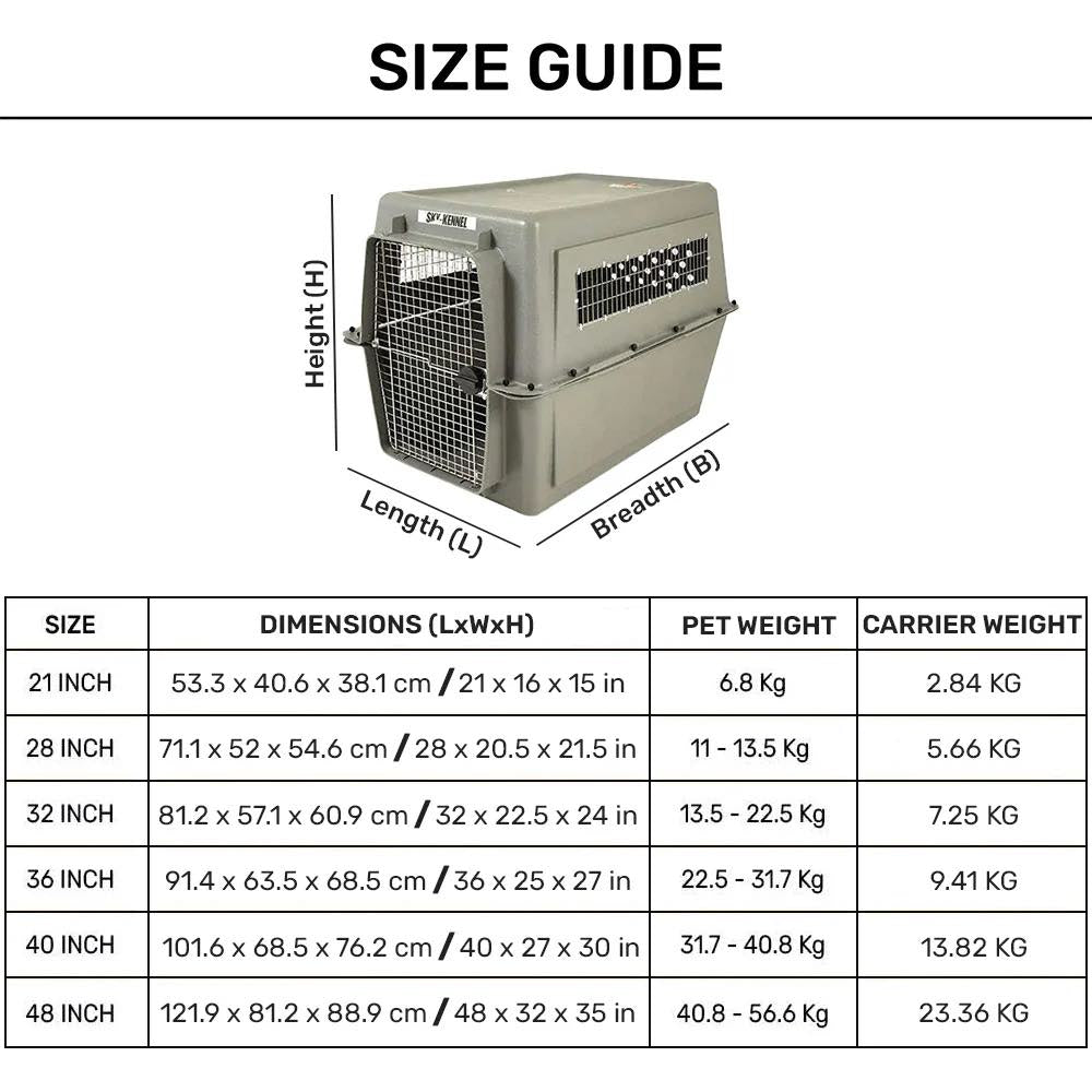 Petmate Sky Kennel IATA Approved Pet Carrier (Light Grey)