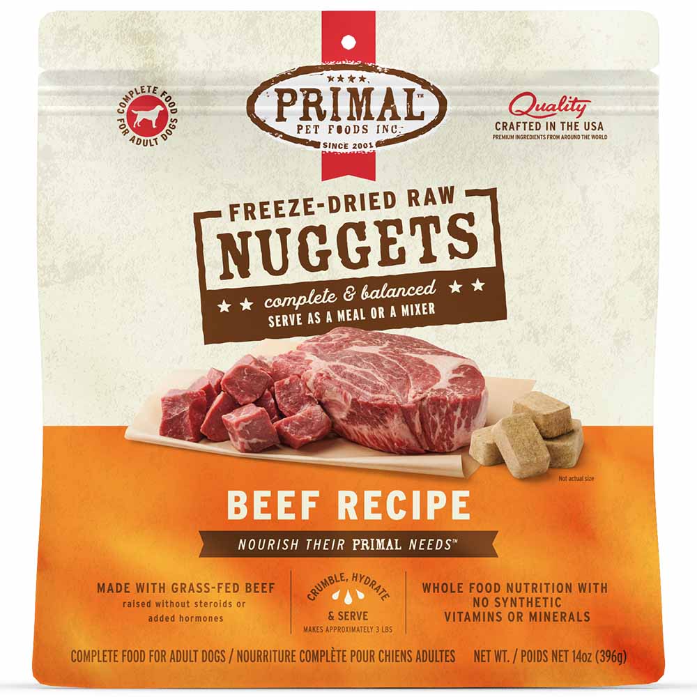 Primal Beef Freeze-Dried Raw Nuggets Dog Food 14oz - Kohepets