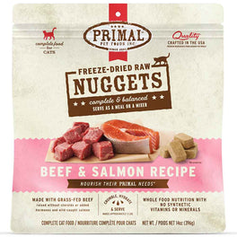 Primal Beef & Salmon Freeze-Dried Raw Nuggets CAT Food 14oz - Kohepets