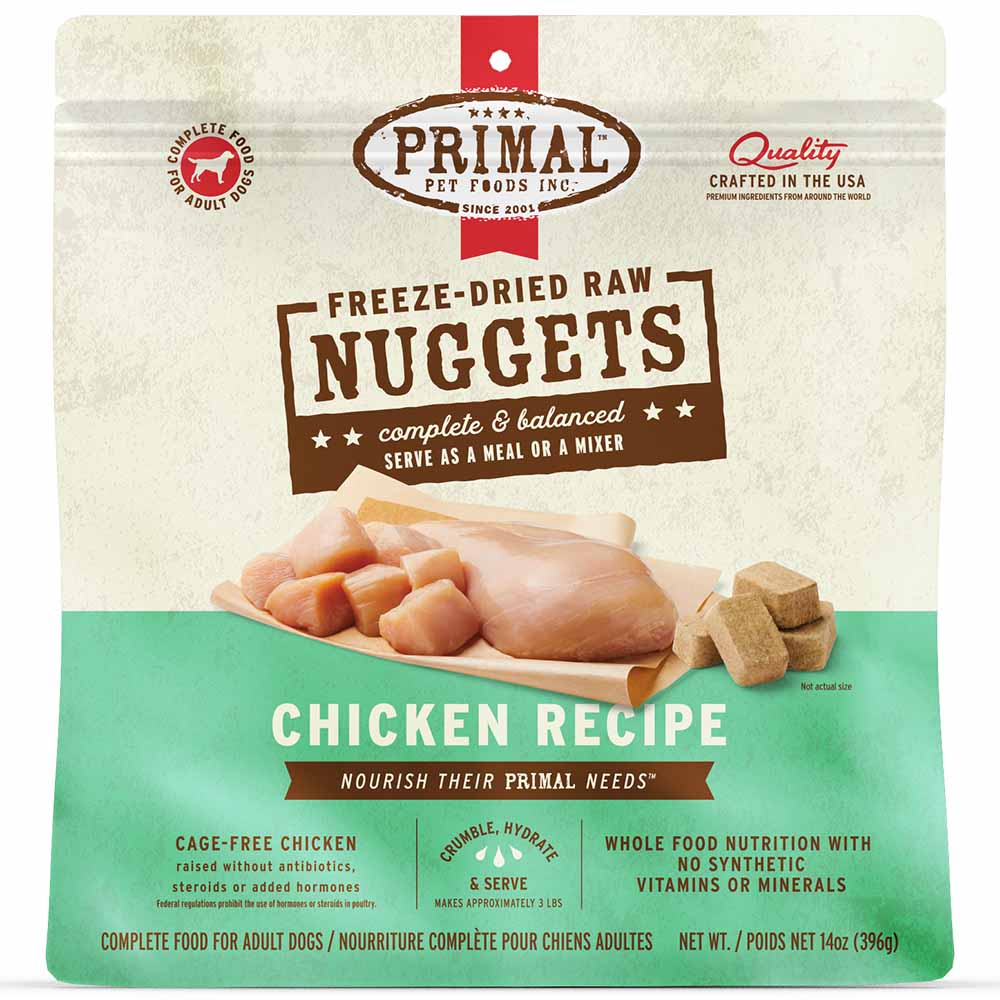 Primal Chicken Freeze-Dried Raw Nuggets Dog Food 14oz - Kohepets