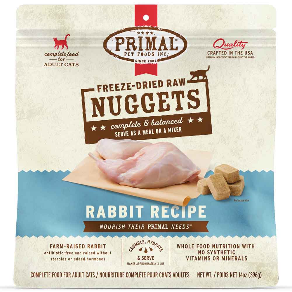 Primal Rabbit Freeze-Dried Raw Nuggets CAT Food 14oz - Kohepets
