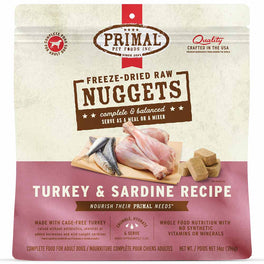 Primal Turkey & Sardine Freeze-Dried Raw Nuggets Dog Food 14oz - Kohepets