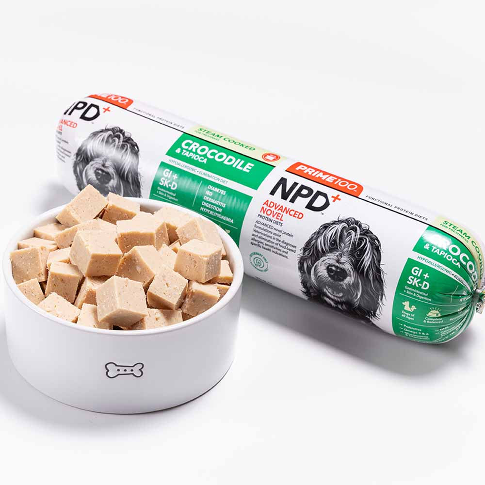 Prime100 NPD+ Crocodile & Tapioca Grain Free Cooked Chilled Roll Dog Food 2kg (Exp 29Jan26)