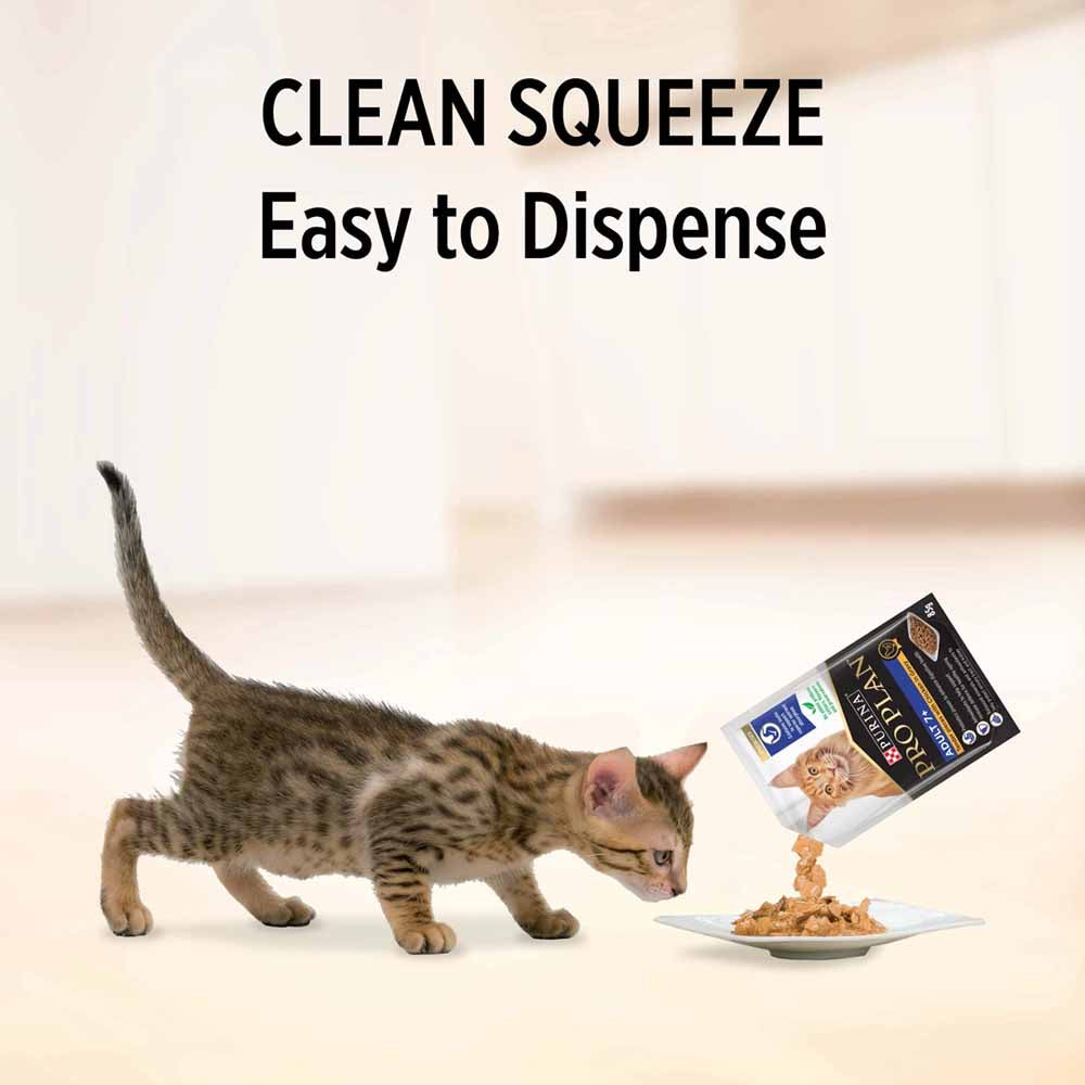 Pro Plan Chicken In Gravy Adult 7+ Pouch Cat Food 85g x 12 (Exp 30 Apr 2026)