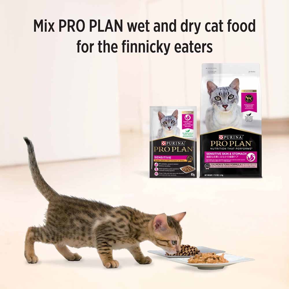 Pro Plan Sensitive Tender Chicken In Gravy Adult Pouch Cat Food 85g x 12