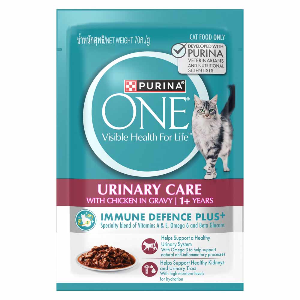 Purina One Adult Urinary Care Chicken in Gravy Pouch Cat Food 70g x 12