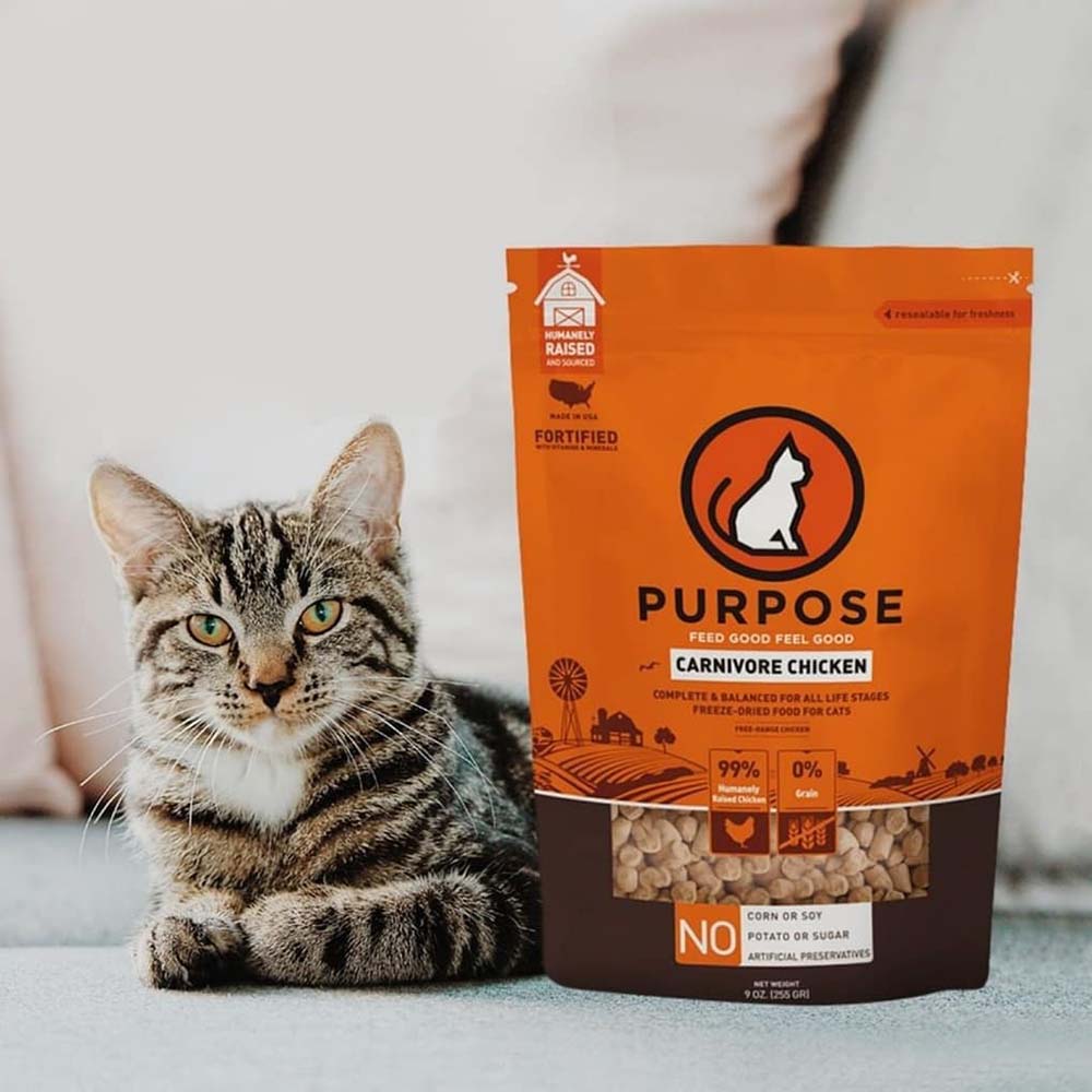 Purpose Carnivore Freeze-Dried Cat Food — Featuring 99% Meat, Organs & Bones!