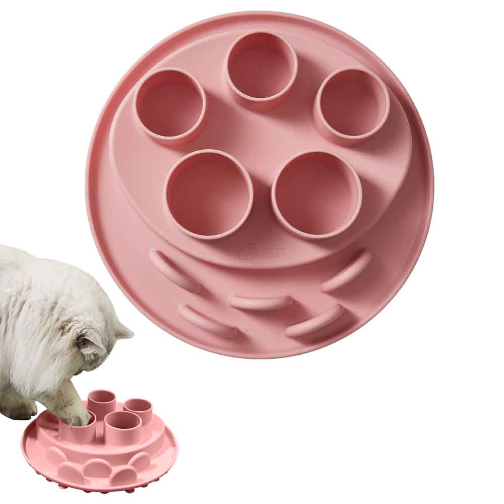 KOHE-VERSARY 10% OFF: Puzzle Feeder Digger Interactive Cat Bowl (Pink)