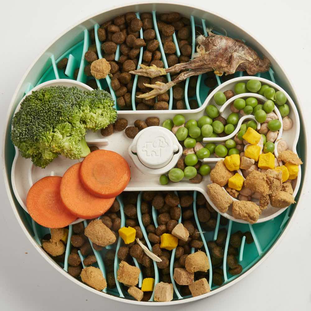 KOHE-VERSARY 10% OFF: Puzzle Feeder Interactive Dog Bowl (Broken Wave, Pink)