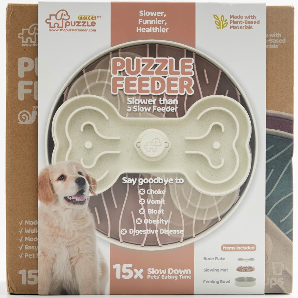 KOHE-VERSARY 10% OFF: Puzzle Feeder Interactive Dog Bowl (Broken Wave, Pink)