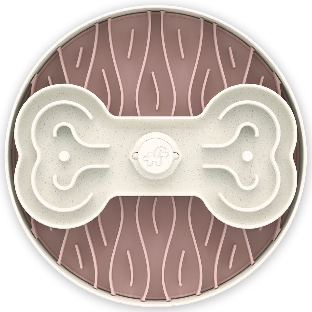 KOHE-VERSARY 10% OFF: Puzzle Feeder Interactive Dog Bowl (Broken Wave, Pink)