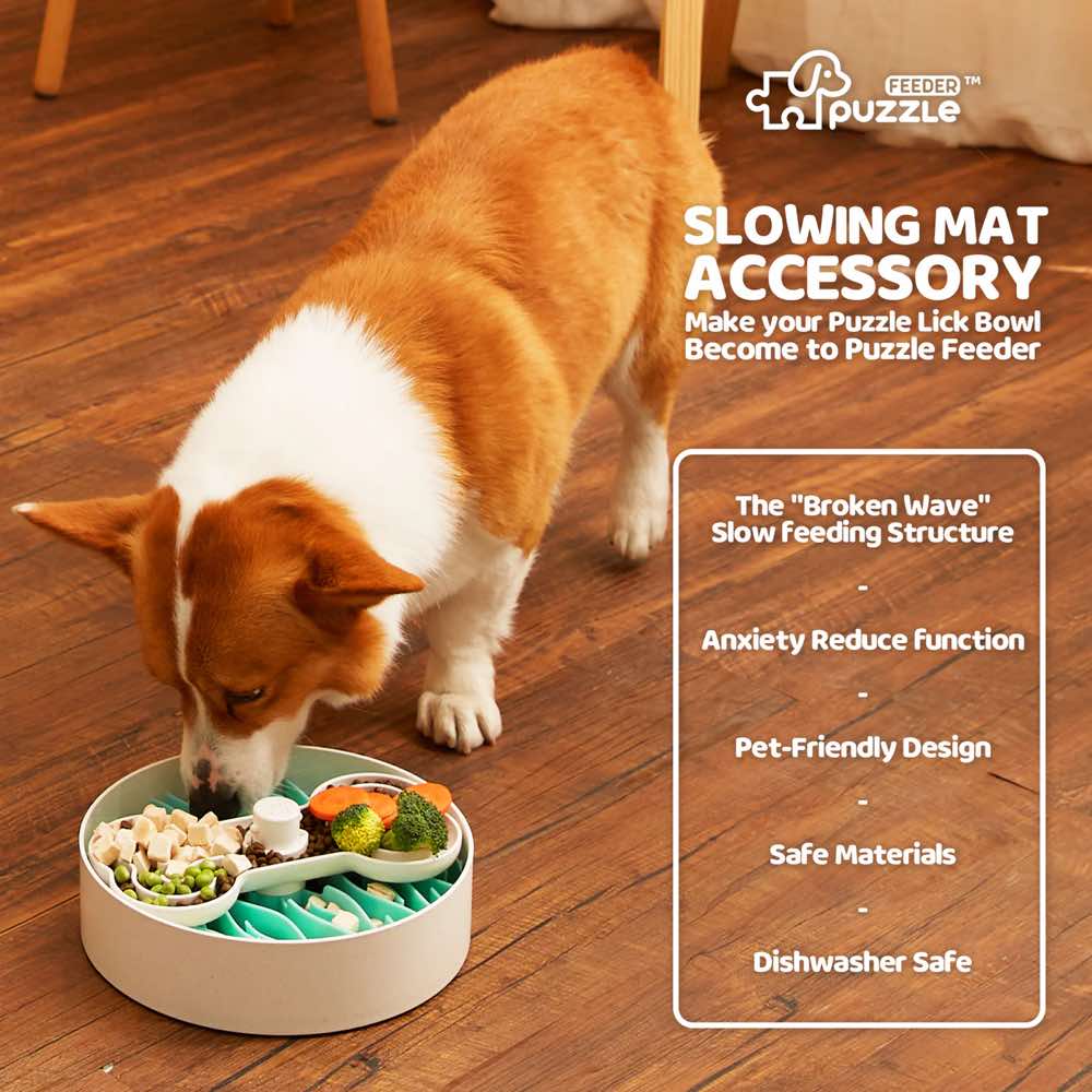 Puzzle Feeder Interactive Dog Bowl Slowing Mat Accessory (Green) - Kohepets