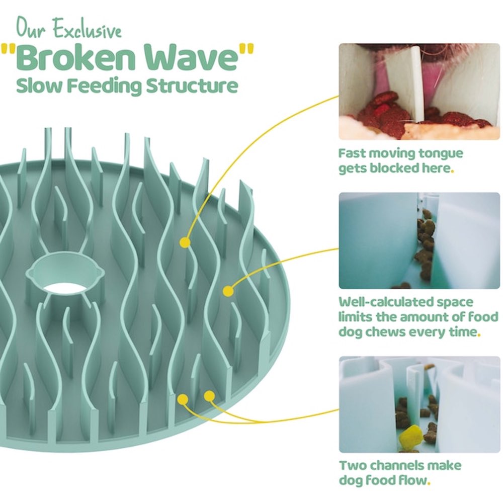 KOHE-VERSARY 10% OFF: Puzzle Feeder Interactive Dog Bowl (Broken Wave, Pink)