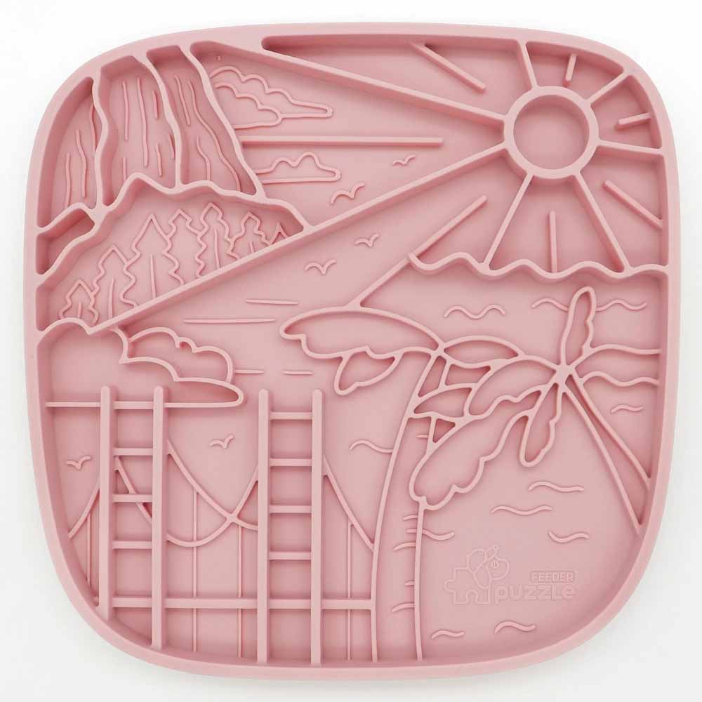 Puzzle Feeder Interactive Dog Lick Mat (California Pink) - Kohepets