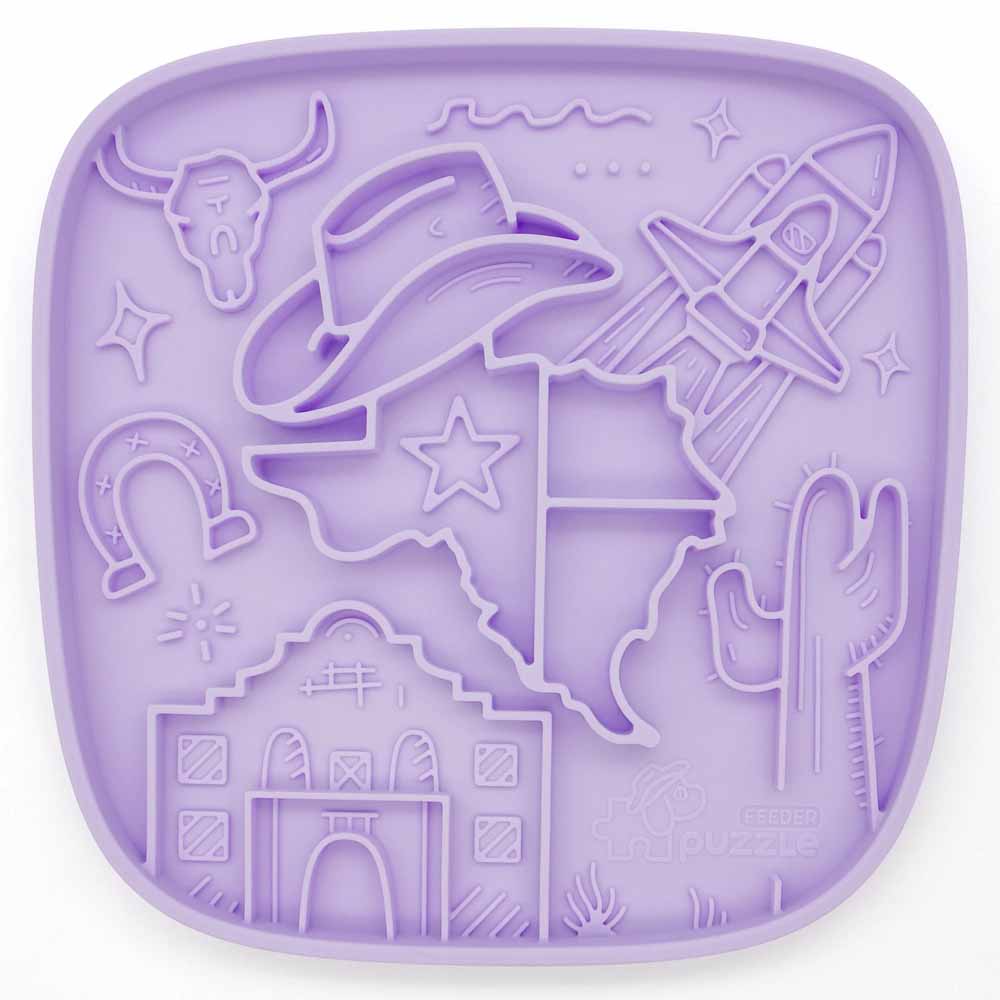 Puzzle Feeder Interactive Dog Lick Mat (Texas Purple) - Kohepets