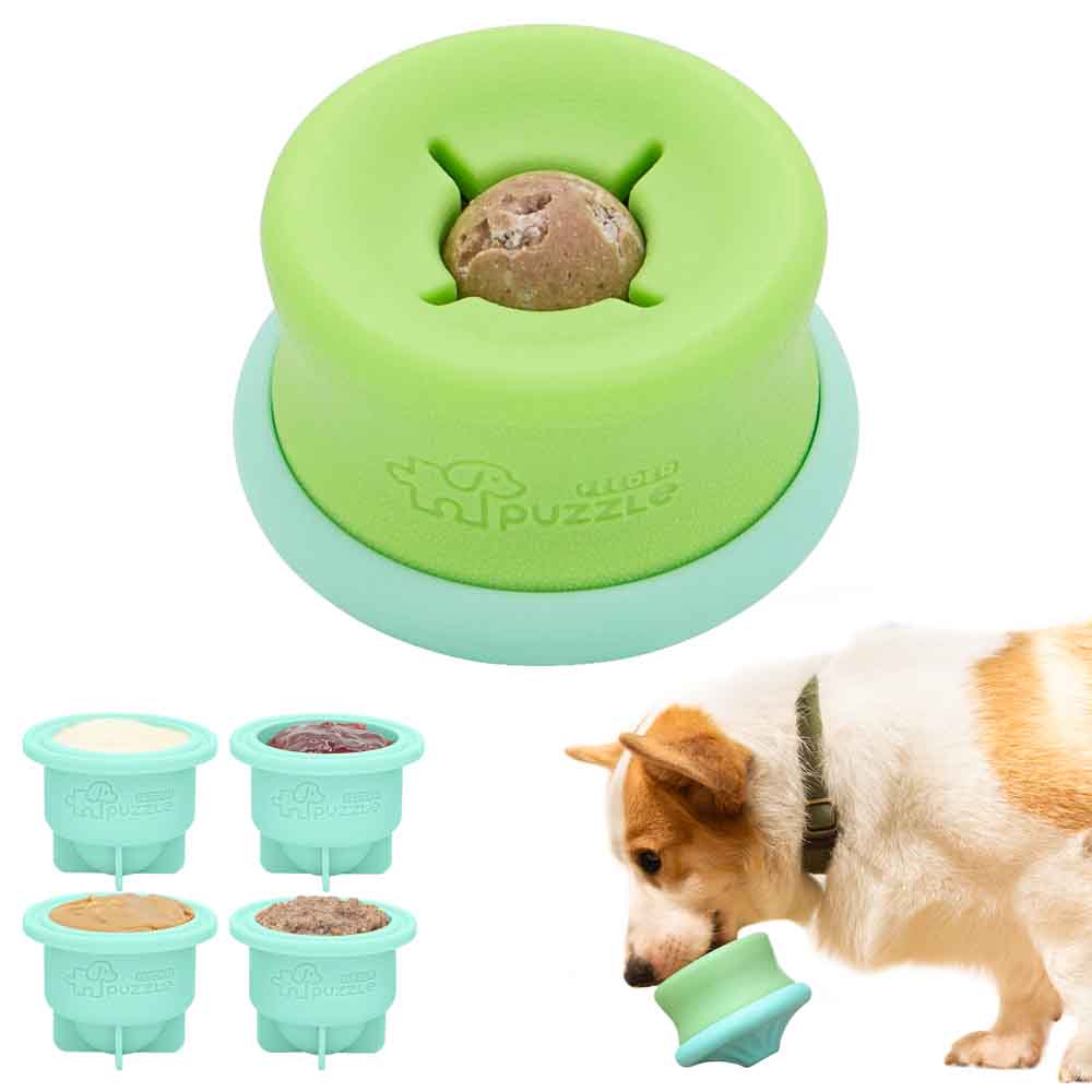 Puzzle Feeder Lickpop Green Interactive Treat Dispensing Dog Toy - Kohepets