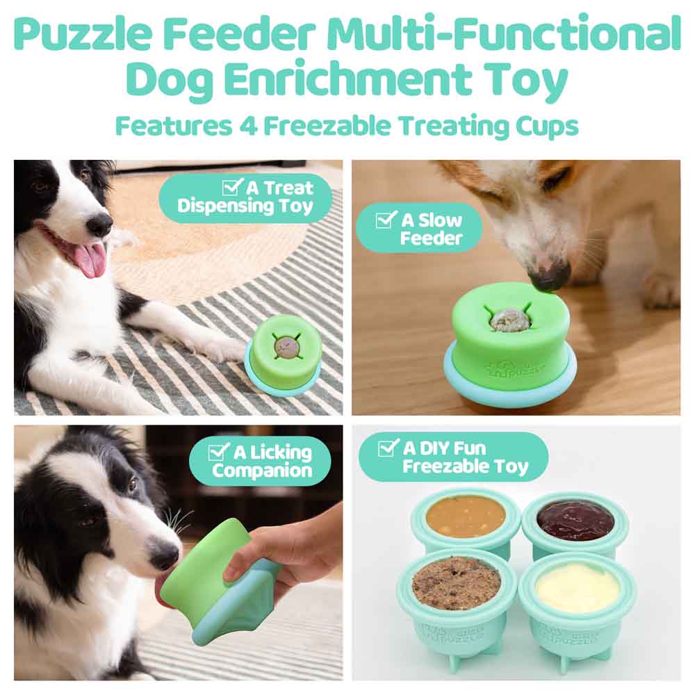 ドッグフード Laughter0531 Puzzle Feeder Lickpop Green Interactive Treat Dispensing Dog Toy