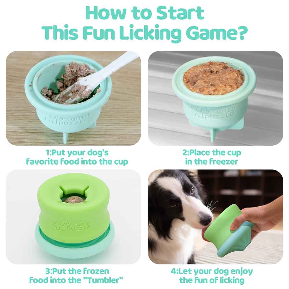Puzzle Feeder Lickpop Green Interactive Treat Dispensing Dog Toy - Kohepets