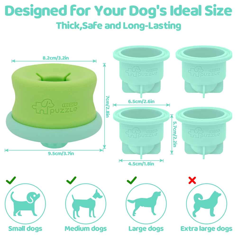 Puzzle Feeder Lickpop Green Interactive Treat Dispensing Dog Toy - Kohepets