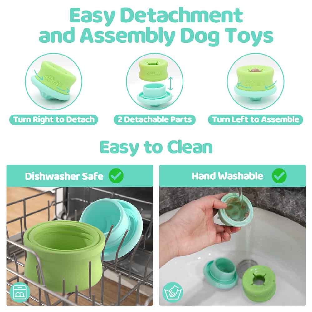 Puzzle Feeder Lickpop Green Interactive Treat Dispensing Dog Toy - Kohepets