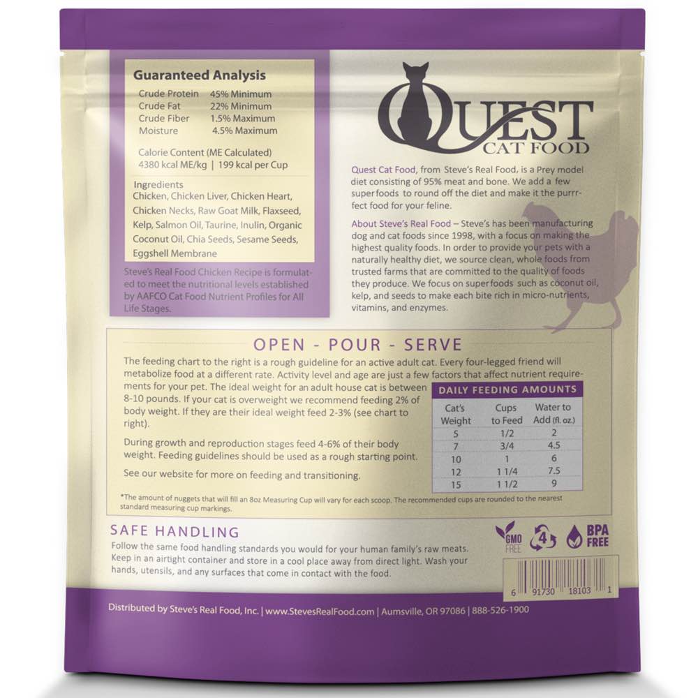 'BUNDLE DEAL': Quest Prey Model Chicken Recipe Grain-Free Freeze-Dried Raw Cat Food 10oz