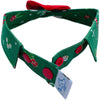 RuffCo Handcrafted Bowtie Button Collar For Cats & Dogs (Green Christmas)