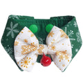 RuffCo Handcrafted Bowtie Button Collar For Cats & Dogs (Green Snowflake) - Kohepets