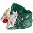 RuffCo Handcrafted Bowtie Button Collar For Cats & Dogs (Green Snowflake) - Kohepets