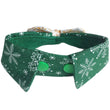 RuffCo Handcrafted Bowtie Button Collar For Cats & Dogs (Green Snowflake) - Kohepets