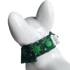 RuffCo Handcrafted Bowtie Button Collar For Cats & Dogs (Green Snowflake)