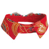RuffCo Handcrafted Bowtie Button Collar For Cats & Dogs (Red Batik)