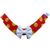 RuffCo Handcrafted Bowtie Button Collar For Cats & Dogs (Red Smiley)