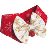 RuffCo Handcrafted Bowtie Button Collar For Cats & Dogs (Red Snowflake)
