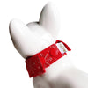 RuffCo Handcrafted Bowtie Button Collar For Cats & Dogs (Red Snowflake)