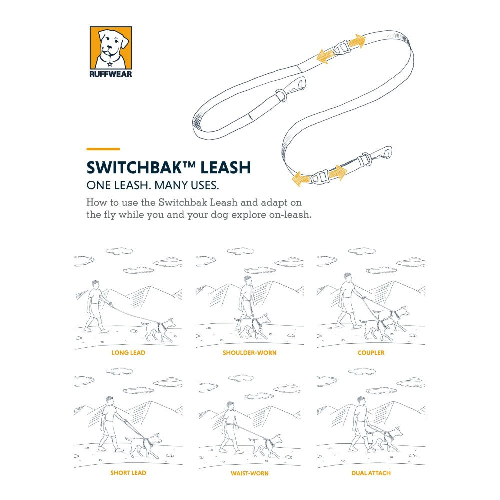 KOHE-VERSARY 10% OFF: Ruffwear Switchbak Lightweight Multi-Function Dog Leash (Blue Pool)