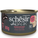 Schesir After Dark Chicken With Beef Pate Grain-Free Adult Canned Cat Food 80g