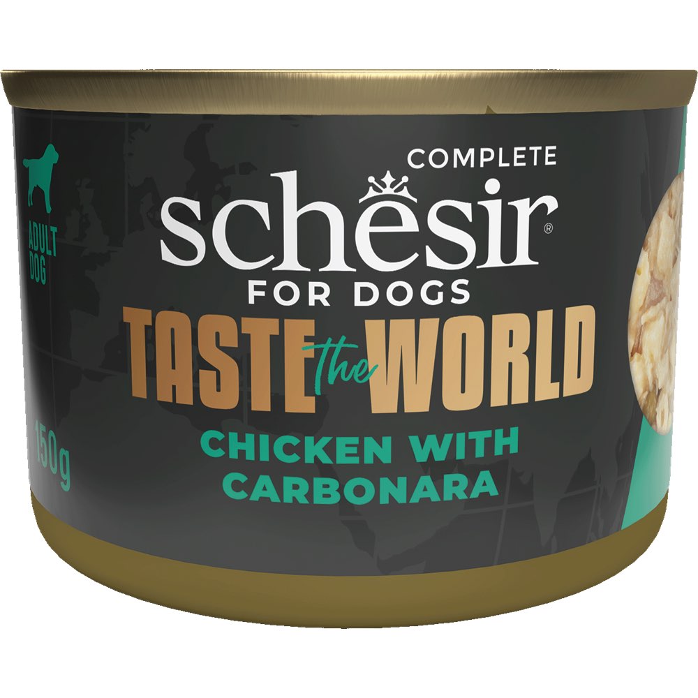 35% OFF: Schesir Taste The World Chicken With Carbonara Adult Canned Dog Food 150g