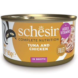Schesir Tuna with Chicken in Broth Adult Canned Cat Food 85g - Kohepets
