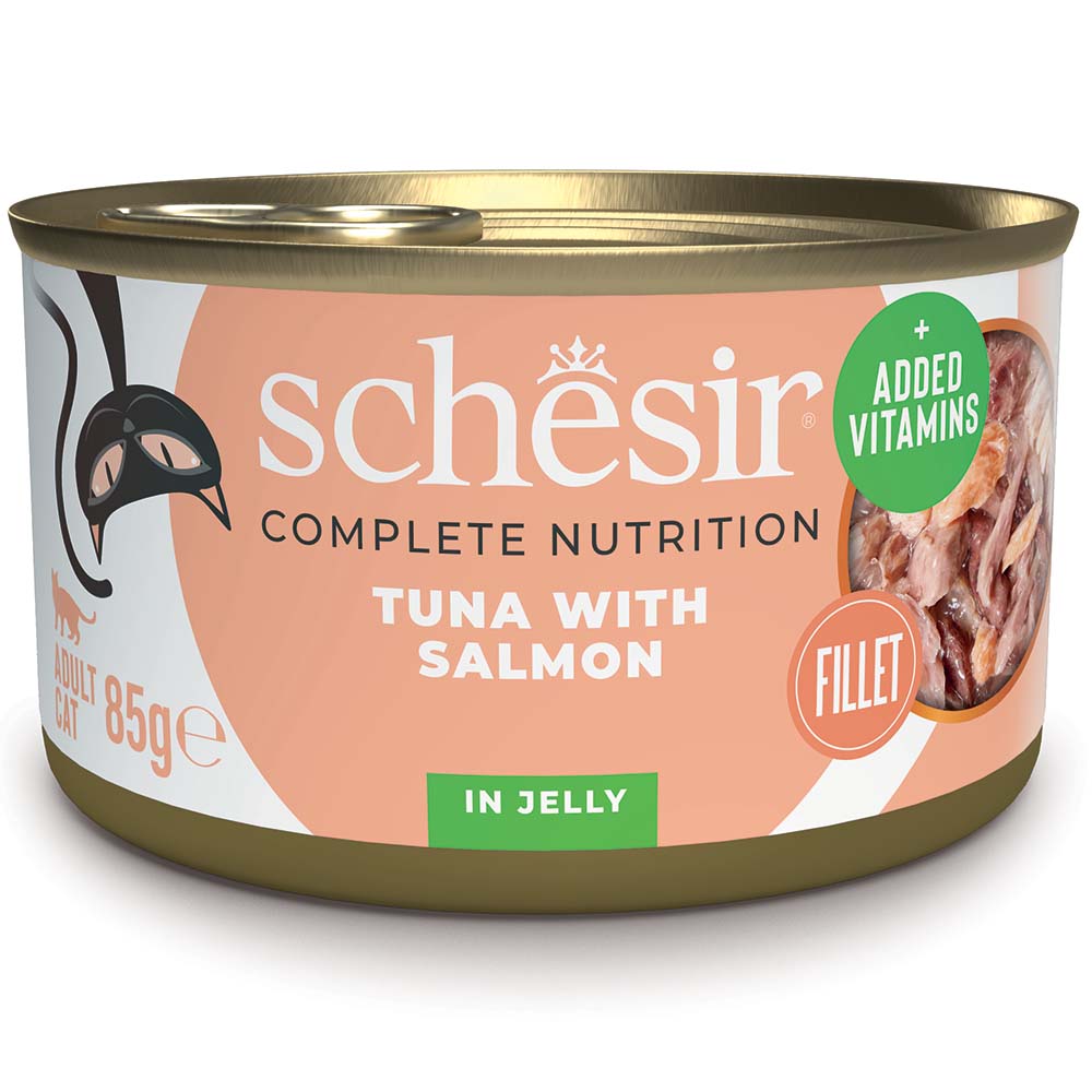 Schesir Tuna with Salmon in Jelly Adult Canned Cat Food 85g