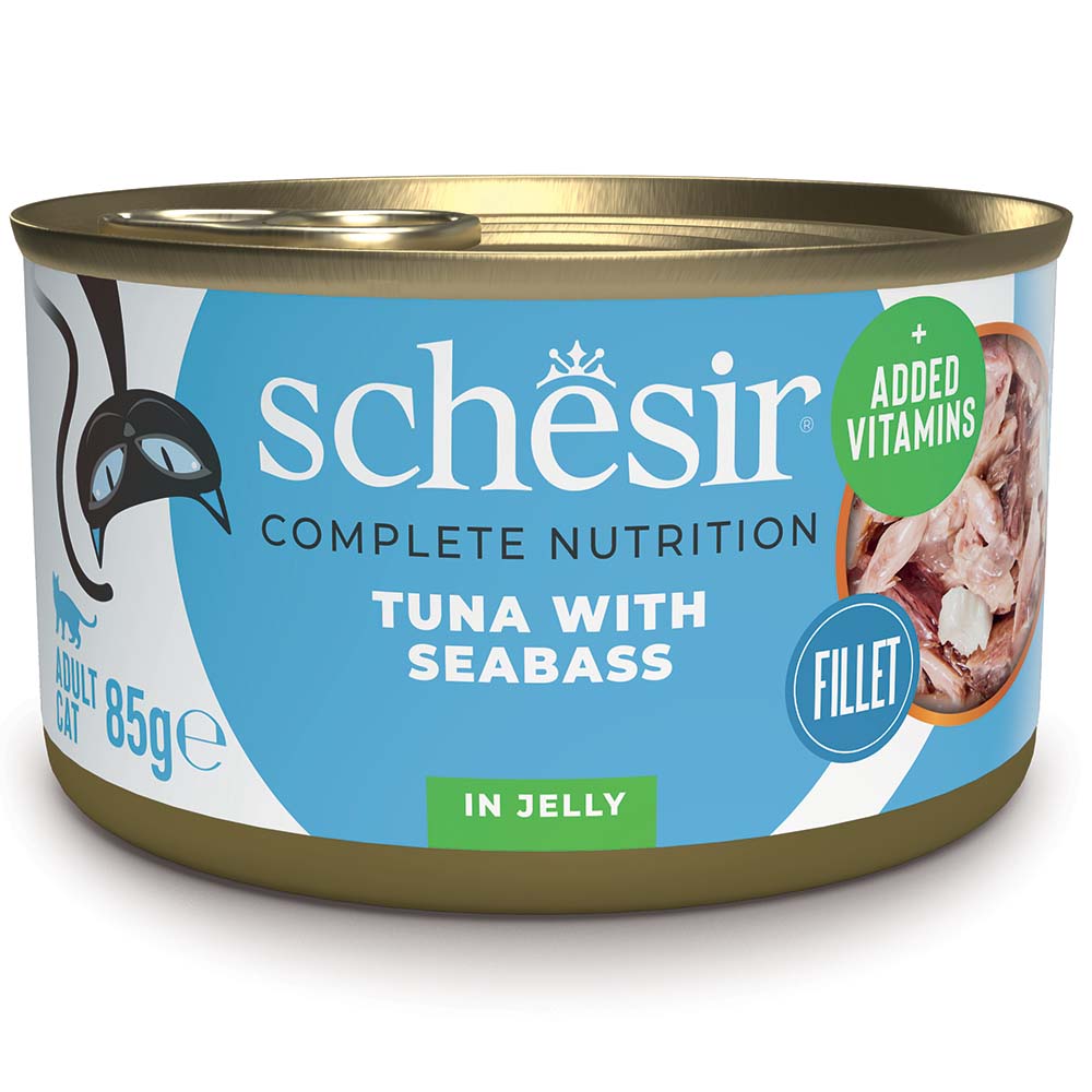 Schesir Tuna with Seabass in Jelly Adult Canned Cat Food 85g - Kohepets