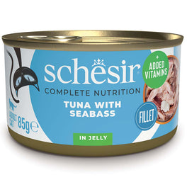 Schesir Tuna with Seabass in Jelly Adult Canned Cat Food 85g - Kohepets