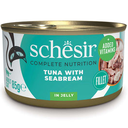 Schesir Tuna with Seabream in Jelly Adult Canned Cat Food 85g - Kohepets