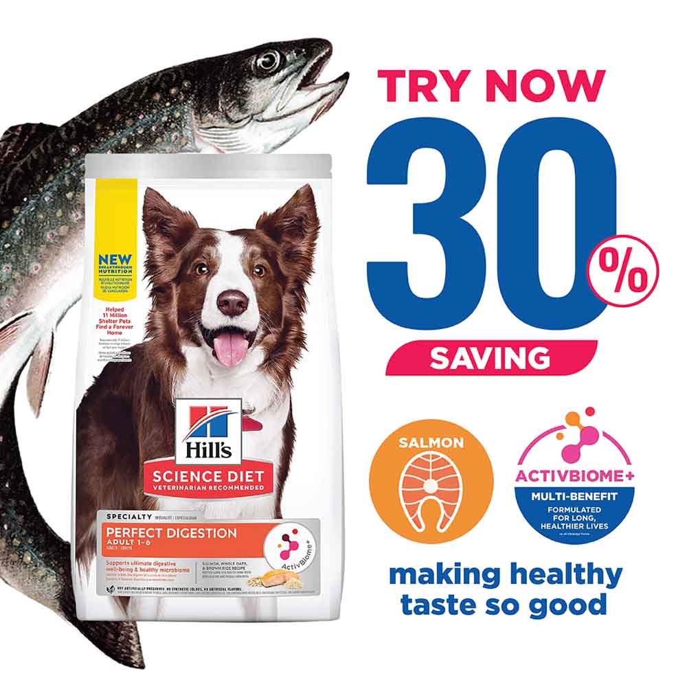 Science Diet Adult Perfect Digestion Salmon & Brown Rice Dry Dog Food 3.5lb