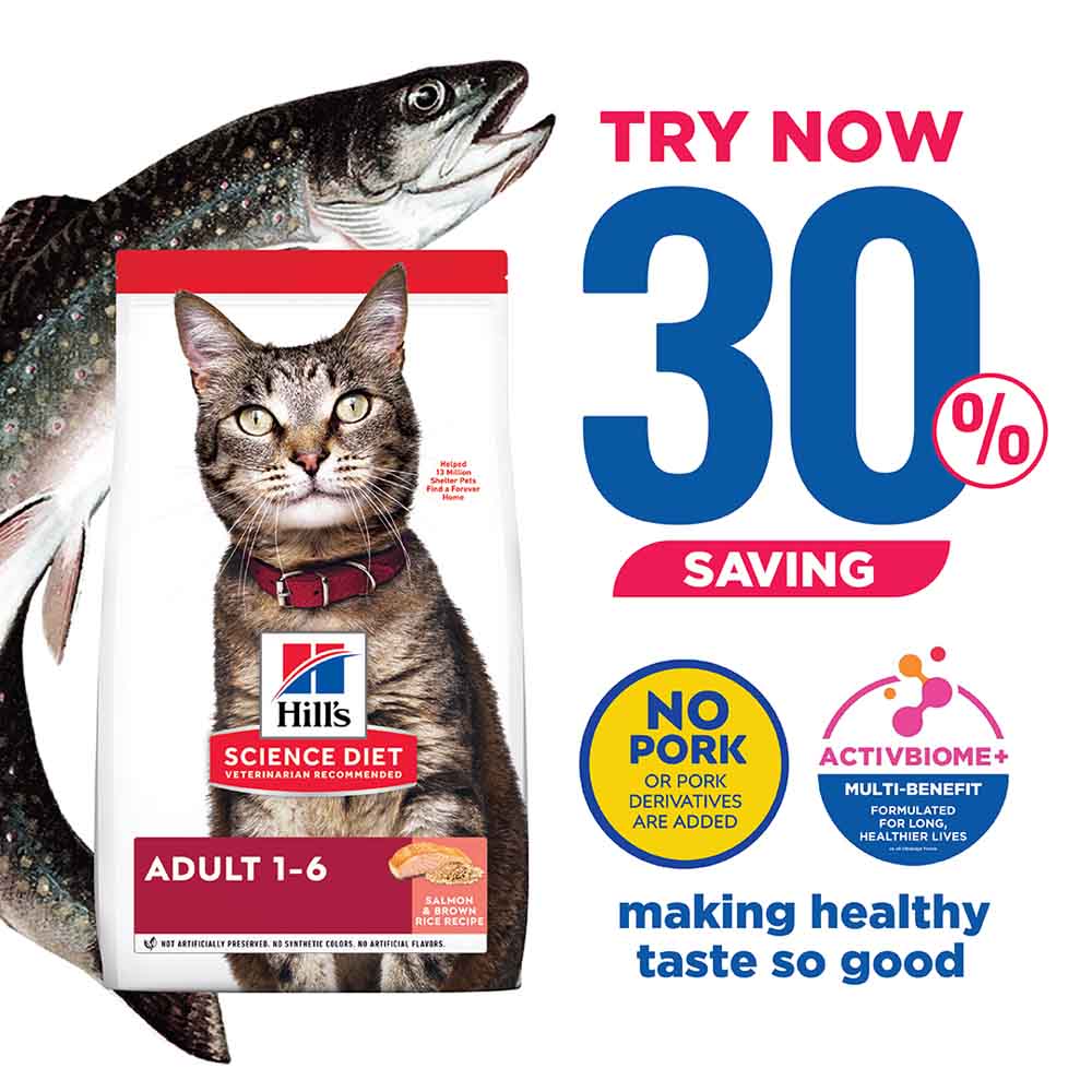 Science Diet Adult Salmon & Brown Rice Dry Cat Food 3.5lb - Kohepets