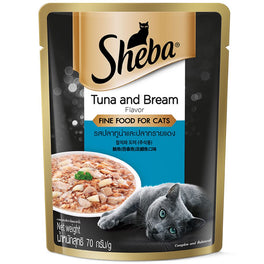 20% OFF: Sheba Tuna & Bream Pouch Cat Food 70g x 12